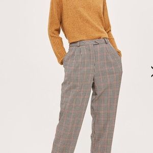 Topshop Petite Tapered Plaid Pants